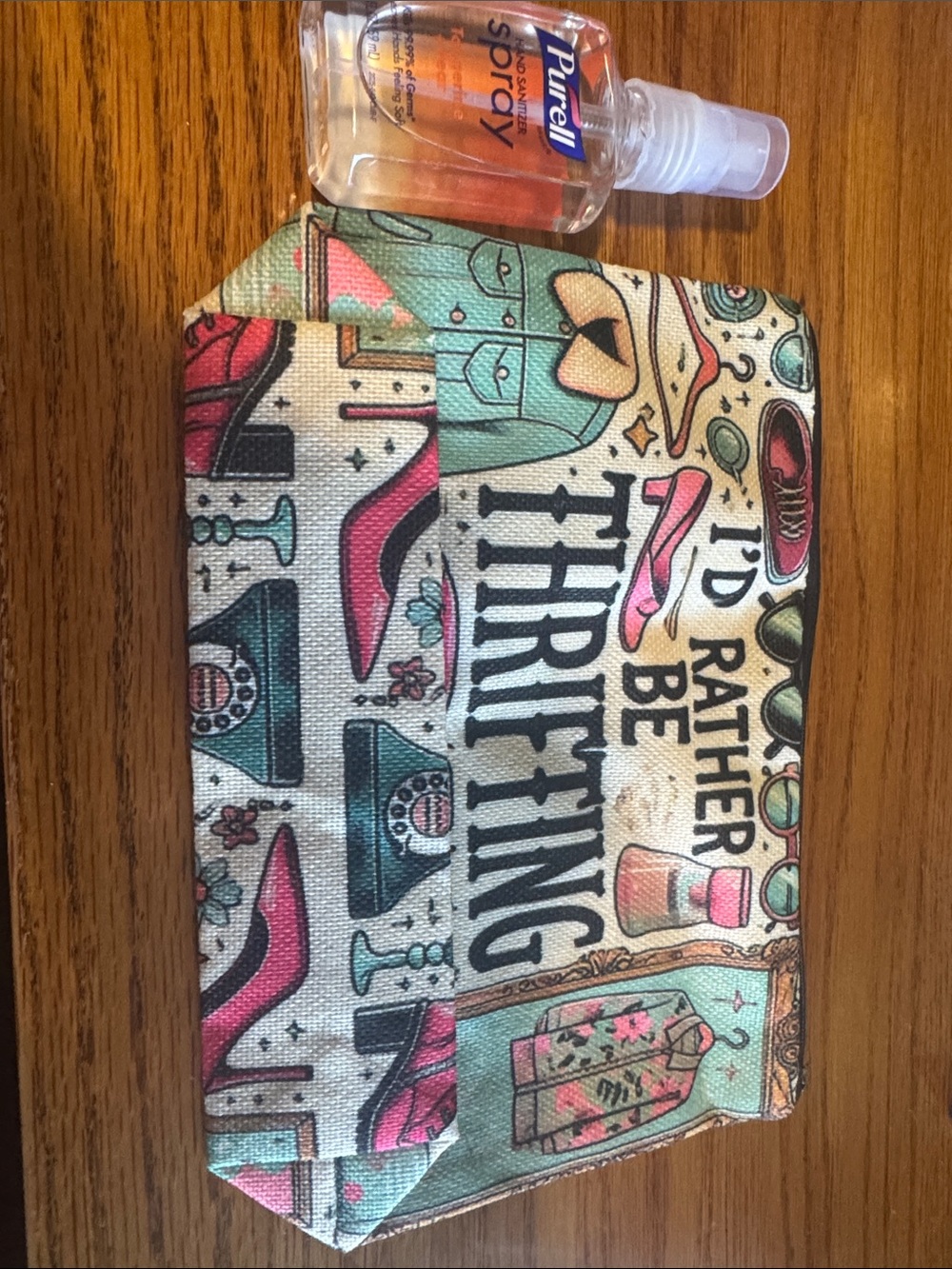 I'd Rather Be Thrifting Printed Cosmetic Pouch